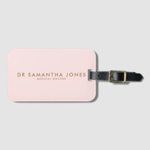 Etiqueta Para Maletas Médica moderno minimalista rosa profesional