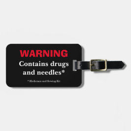 Etiqueta Para Maletas Medicamentos de aviso y medicamentos para agujas y