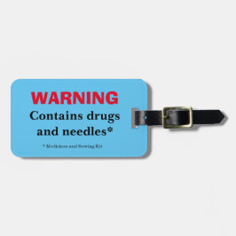 Etiqueta Para Maletas Medicamentos de aviso y medicamentos para agujas y