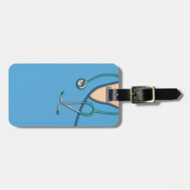 Etiqueta Para Maletas Médico azul friega