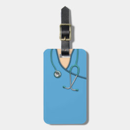 Etiqueta Para Maletas Médico azul friega