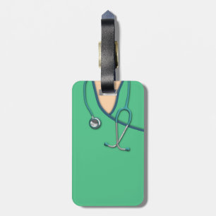 Etiqueta Para Maletas Médico verde friega