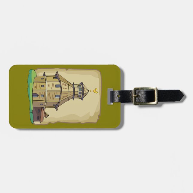 Etiqueta Para Maletas Medieval Wooden Watchtower and Fortress (Frente Horizontal)