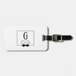 Etiqueta Para Maletas Mejor Hombre Groomsman Monogramado Bow Tie Gracias