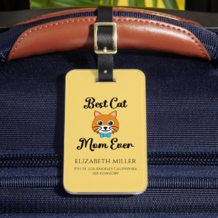 Etiqueta Para Maletas Mejor Madre Gata Personalizada