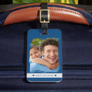 Etiqueta Para Maletas Mejor papá del mundo foto personalizada