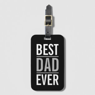 Etiqueta Para Maletas Mejor Papá Nunca Negro moderno