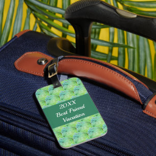 Etiqueta Para Maletas Mejor viaje de Chicas verdes artísticos de vacacio