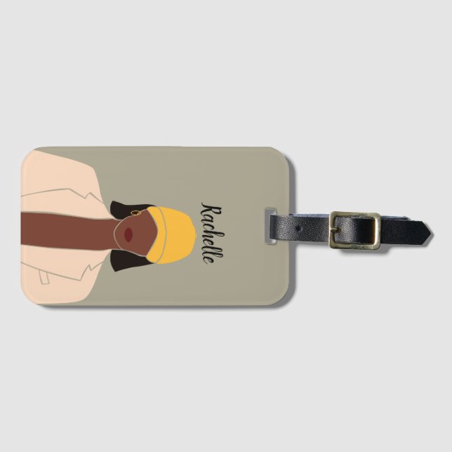 Etiqueta Para Maletas Melanin Queen African American (Anverso horizontal)