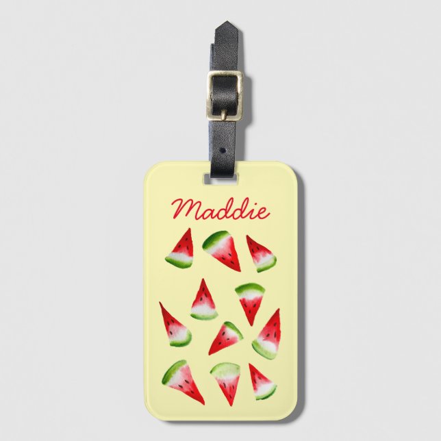 Etiqueta Para Maletas Melaza acuática linda fruta (Anverso vertical)