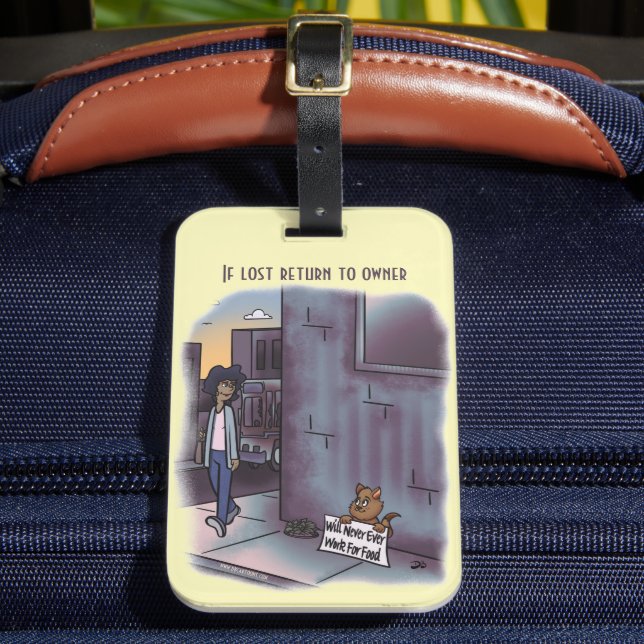 Etiqueta Para Maletas Mendigando gato (Anverso In situ 2)