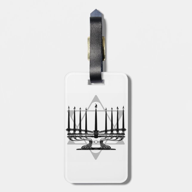 Etiqueta Para Maletas Menorah y estrella (Atrás Vertical)