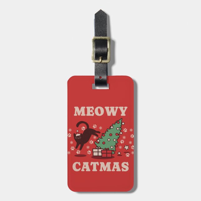 Etiqueta Para Maletas Meowy Catmas (Frente Vertical)