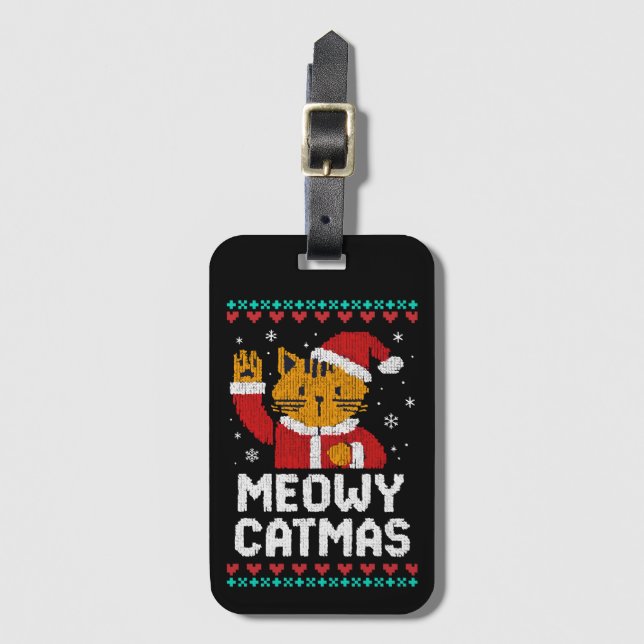 Etiqueta Para Maletas Meowy Catmas (Anverso vertical)