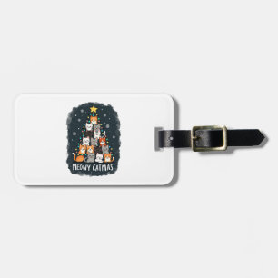 Etiqueta Para Maletas Meowy Catmas Gato Navidad Árbol Navidad Xmas Chica