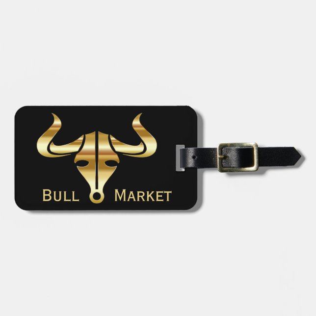 Etiqueta Para Maletas Mercado alcista de Bull del oro (Frente Horizontal)
