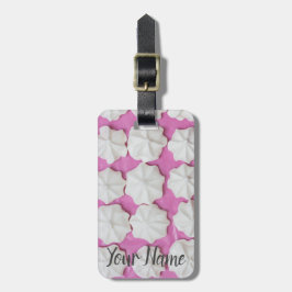Etiqueta Para Maletas Meringues en regalo de papel rosa