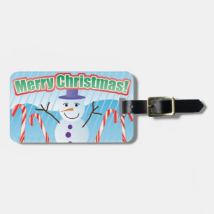 ETIQUETA PARA MALETAS MERRY CHRISTMAS SNOWMAN
