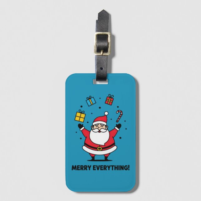 Etiqueta Para Maletas Merry Everything Santa (Anverso vertical)