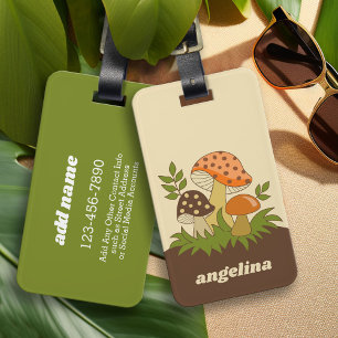 Etiqueta Para Maletas Merry Mushroom con nombre personalizado