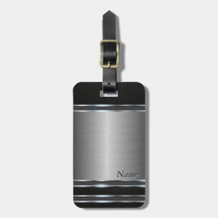 Etiqueta Para Maletas Metal elegante con la mirada de cuero