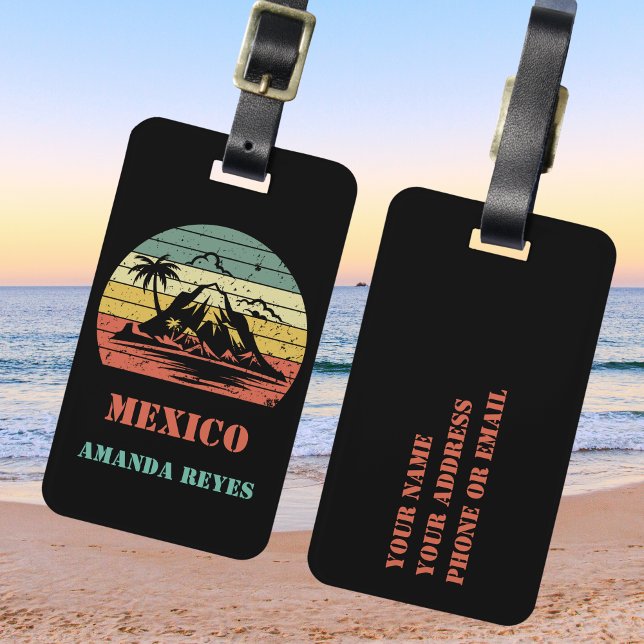 Etiqueta Para Maletas México retro personalizado (Subido por el creador)