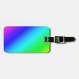 Etiqueta Para Maletas Mezcla diagonal azul verde arcoiris colorida