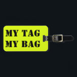 Etiqueta Para Maletas Mi bolso<br><div class="desc">¡Fácil ver en el carosel… personalice con sus detalles en la parte posterior!</div>