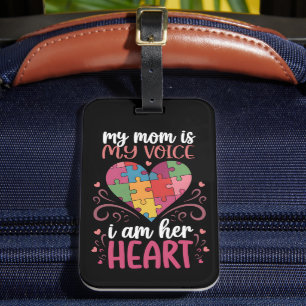 Etiqueta Para Maletas Mi mamá es mi voz Autismo Conciencia autista