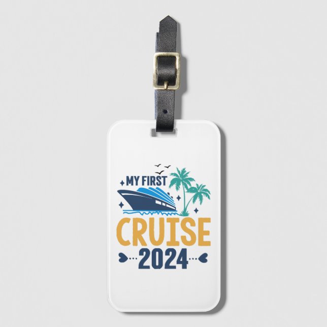 Etiqueta Para Maletas Mi primer crucero 2024 (Anverso vertical)