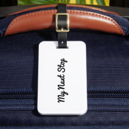 Etiqueta Para Maletas Mi próxima parada - Diseño blanco Personalizable