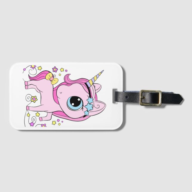 Etiqueta Para Maletas Mi unicornio favorito (Anverso horizontal)