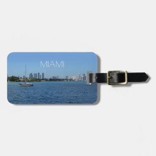Etiqueta Para Maletas Miami Skyline (sin texto de personalizable)