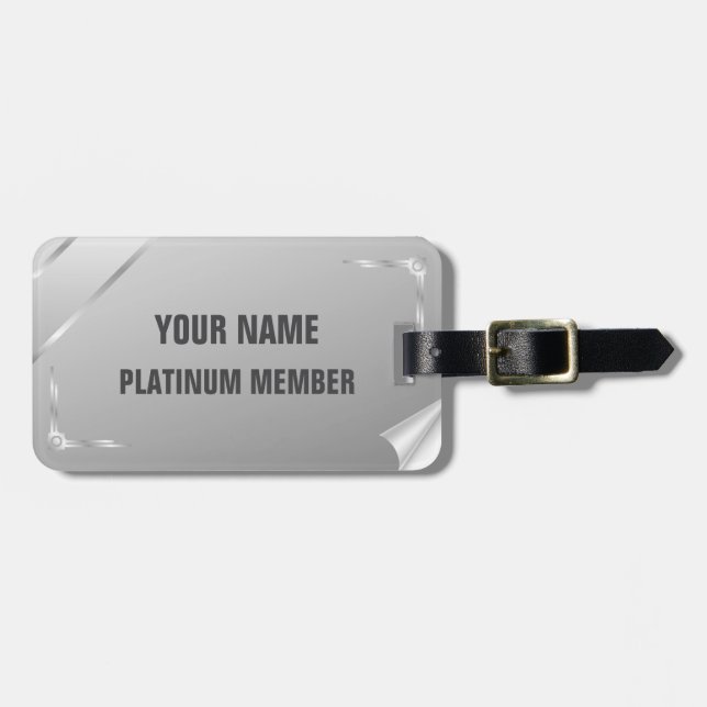 Etiqueta Para Maletas Miembro de Platino personalizable (Frente Horizontal)