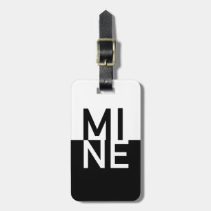 Etiqueta Para Maletas MINE Blanco y negro