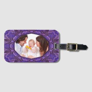 Etiqueta Para Maletas Mini Frame - Lechuzas celtas violeta + tu foto
