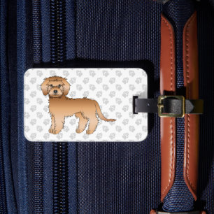 Etiqueta Para Maletas Mini Goldendoodle albaricoque Diseño de perro de d