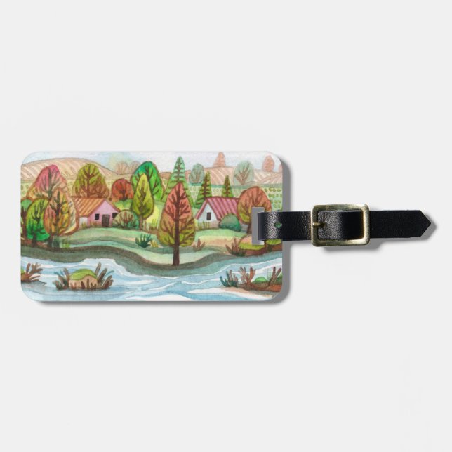 Etiqueta Para Maletas Mini Island Lakescape (Frente Horizontal)