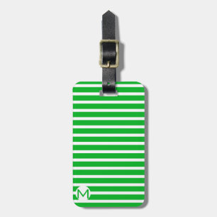 Etiqueta Para Maletas Mini monograma banda verde