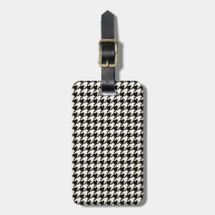 Etiqueta Para Maletas Mini negro y crema del modelo de Houndstooth