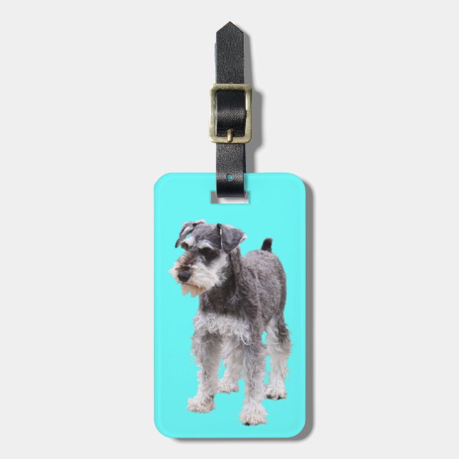Etiqueta Para Maletas Miniature Schnauzer (Frente Vertical)