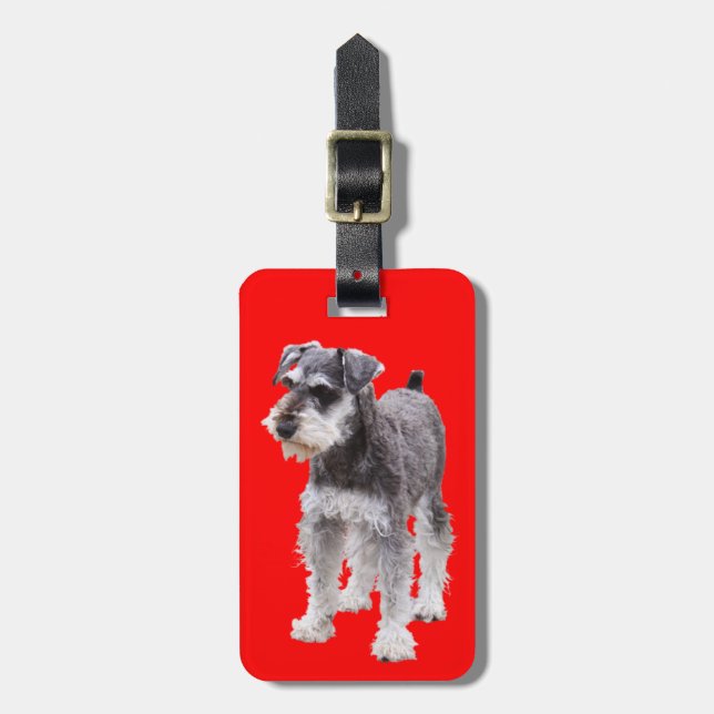 Etiqueta Para Maletas Miniature Schnauzer (Frente Vertical)