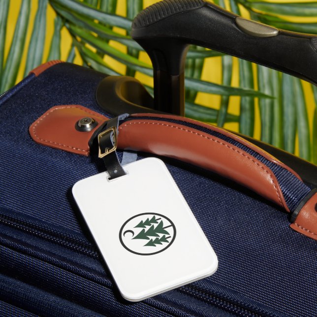 Etiqueta Para Maletas Minimalist Forest Pine Tree Adventure Luggage Tag (Anverso In situ 1)