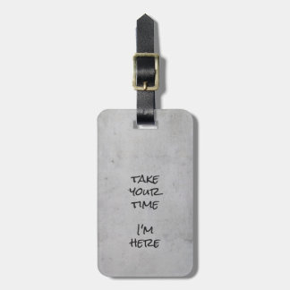 Etiqueta Para Maletas Minimalist Gray Concrete Black Script and Text