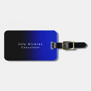 Etiqueta Para Maletas Minimalista azul negro elegante