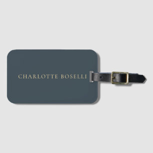 Etiqueta Para Maletas Minimalista Elegante Clásico Profesional Carbón