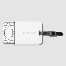 Etiqueta Para Maletas Minimalista Moderno Script En Blanco Y Negro