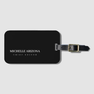 Etiqueta Para Maletas Minimalista Negro Profesional Moderno
