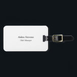 Etiqueta Para Maletas Minimalista sencillo y elegante en blanco y negro<br><div class="desc">¿Busca un diseño de tarjetas de visita funcional y de gran calidad? Este diseño sencillo,  minimalista y sencillo es para usted. ¿Por qué usar una tarjeta de visita normal? ¿Qué tal este diseño que te llamará la atención?</div>