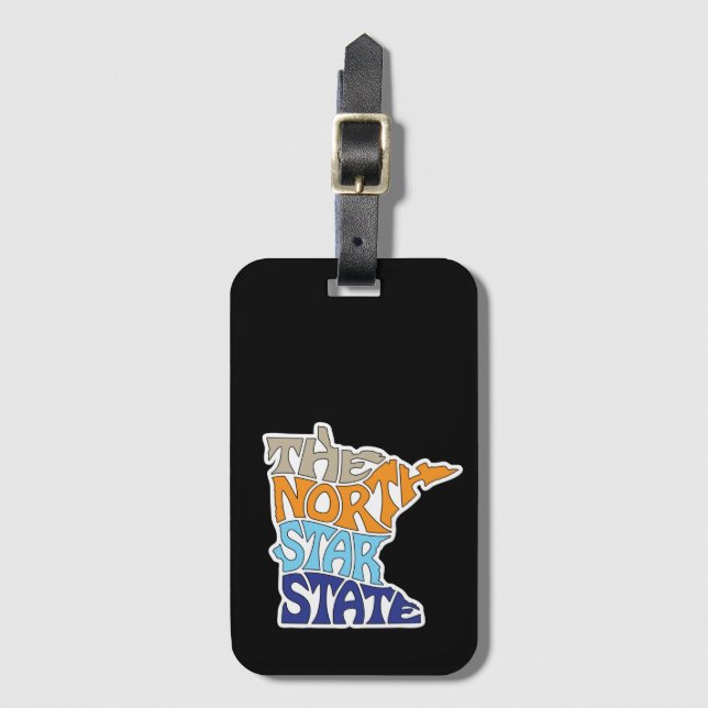 Etiqueta Para Maletas Minnesota Nickname Word Art (Anverso vertical)